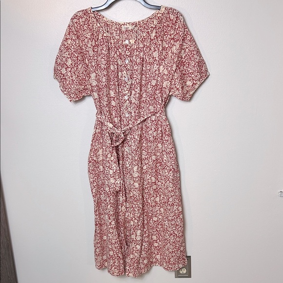 NEW Faherty Carmel floral button front self belt tie dress Spice Sunrise Floral - Picture 5 of 16